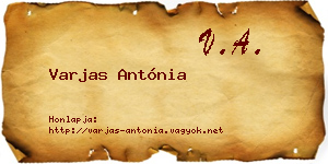 Varjas Antónia névjegykártya